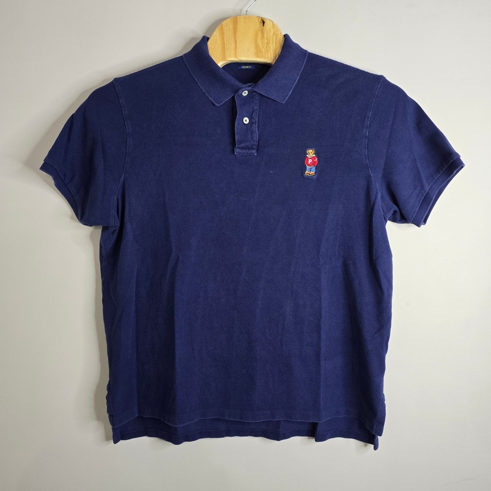 Polo by Ralph Lauren Navy Blue Polo Shirt with Bear Patch
